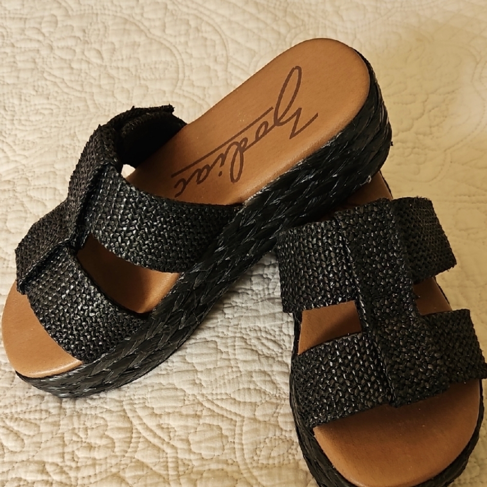 Zodiac Black Mules with Textured Design